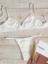 Set de lencería unicolor de satén